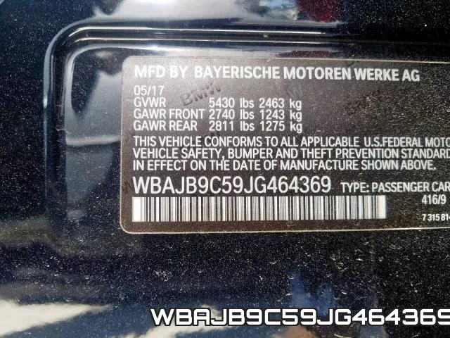 WBAJB9C59JG464369 фото 2