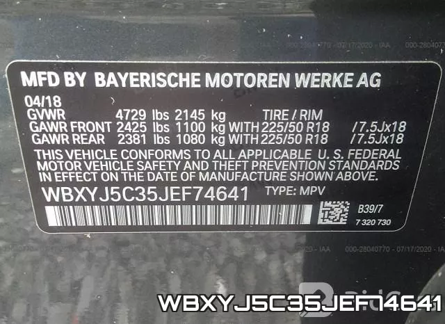 WBXYJ5C35JEF74641 фото 10