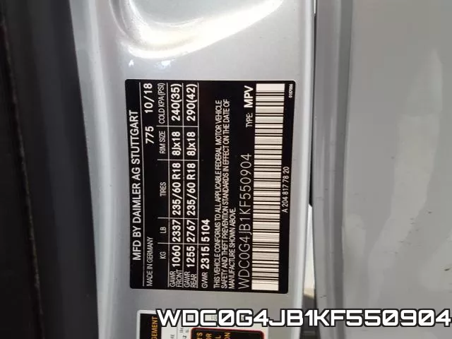 WDC0G4JB1KF550904 фото 2