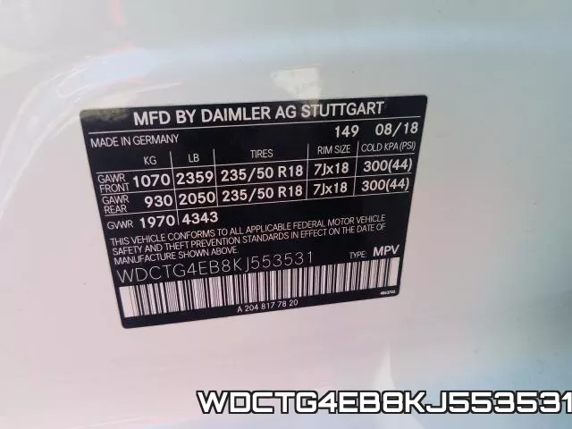 WDCTG4EB8KJ553531 фото 2