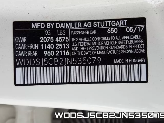 WDDSJ5CB2JN535079 фото 2