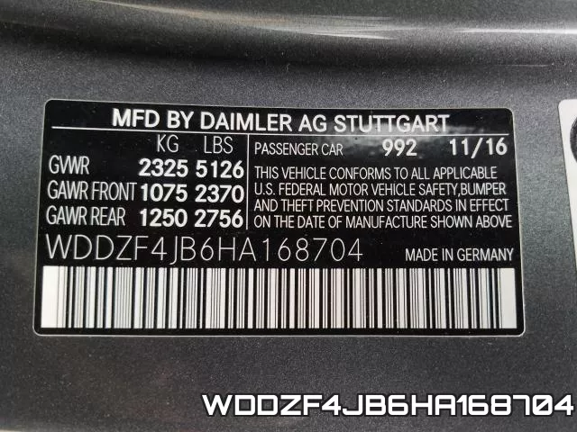 WDDZF4JB6HA168704 фото 2