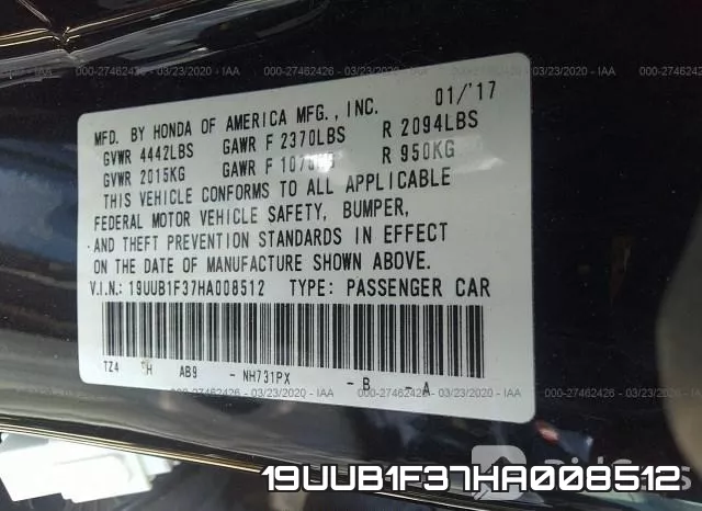 19UUB1F37HA008512 фото 9