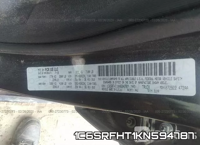 1C6SRFHT1KN594787 фото 10