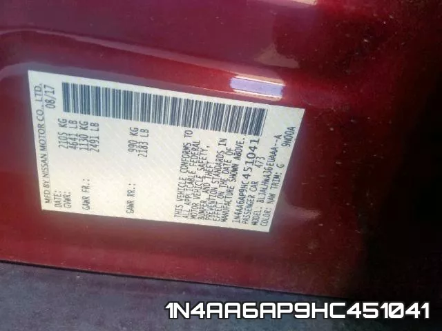 1N4AA6AP9HC451041 фото 2