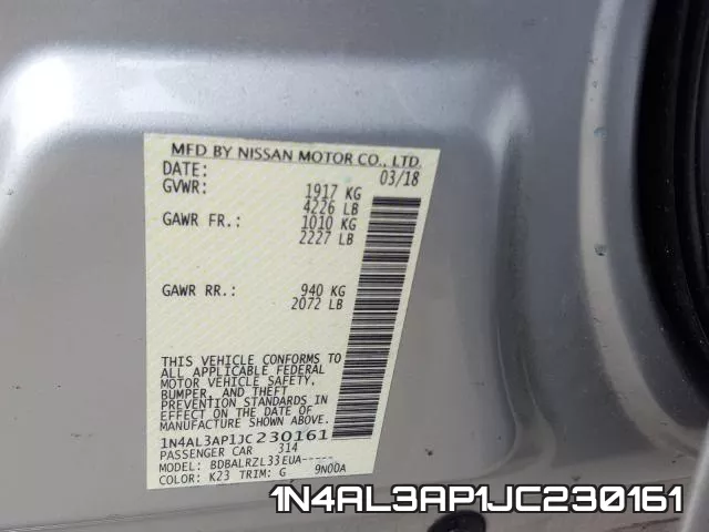 1N4AL3AP1JC230161 фото 2