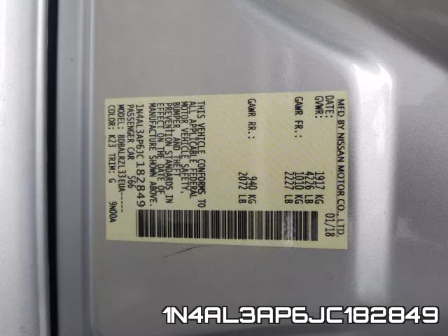 1N4AL3AP6JC182849 фото 2