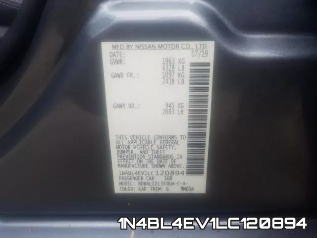 1N4BL4EV1LC120894 фото 2