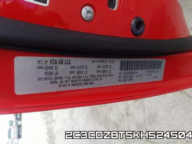 2C3CDZBT5KH524504 фото 2