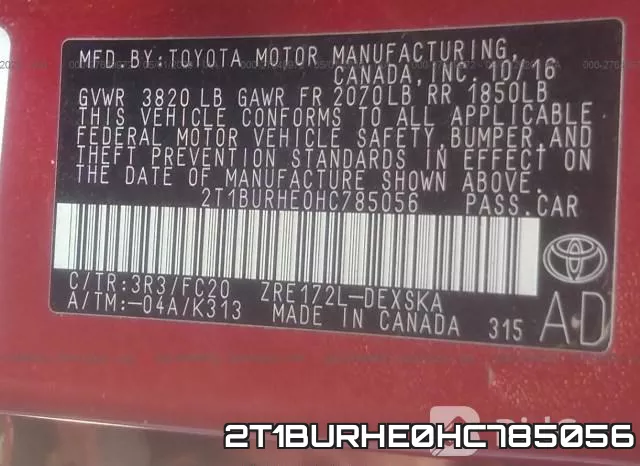 2T1BURHE0HC785056 фото 10