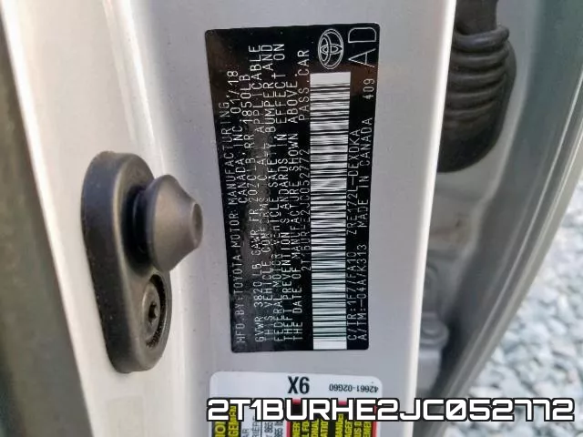 2T1BURHE2JC052772 фото 2