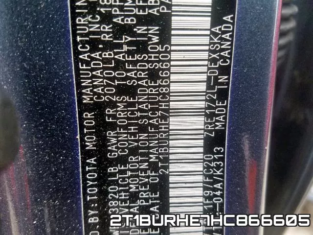 2T1BURHE7HC866605 фото 2