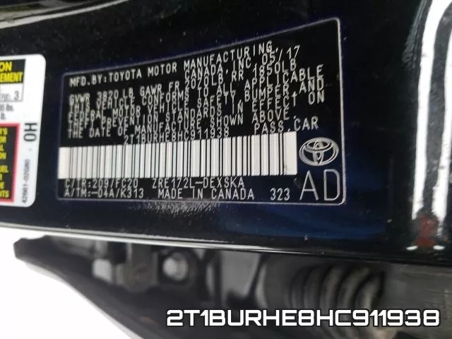 2T1BURHE8HC911938 фото 2