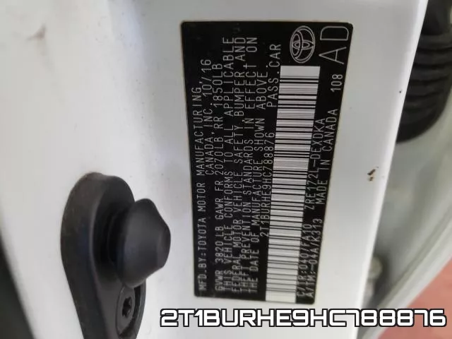 2T1BURHE9HC788876 фото 2
