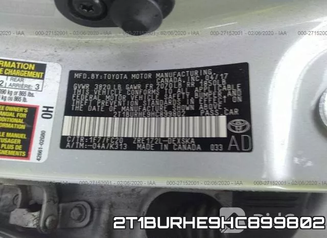 2T1BURHE9HC899802 фото 10