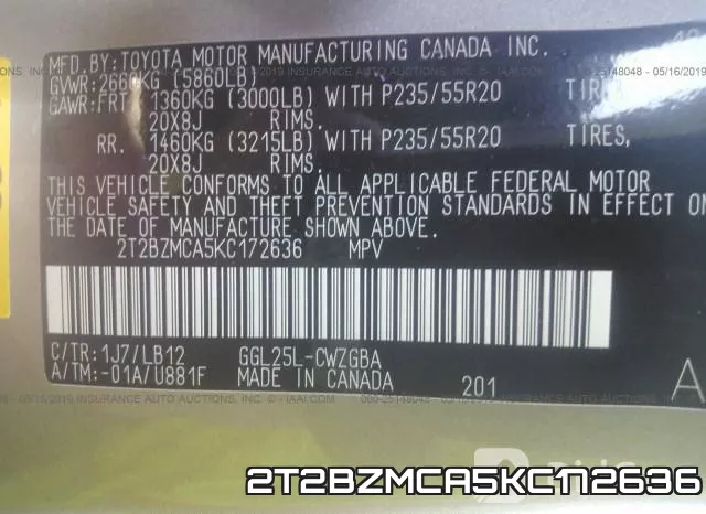 2T2BZMCA5KC172636 фото 10