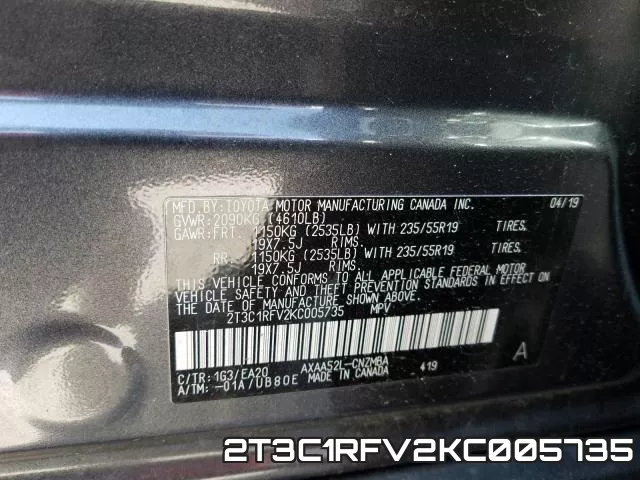 2T3C1RFV2KC005735 фото 2