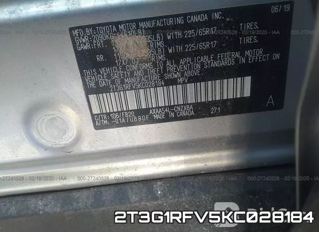2T3G1RFV5KC028184 фото 10