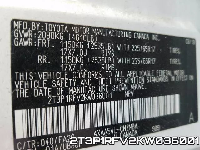 2T3P1RFV2KW036001 фото 2