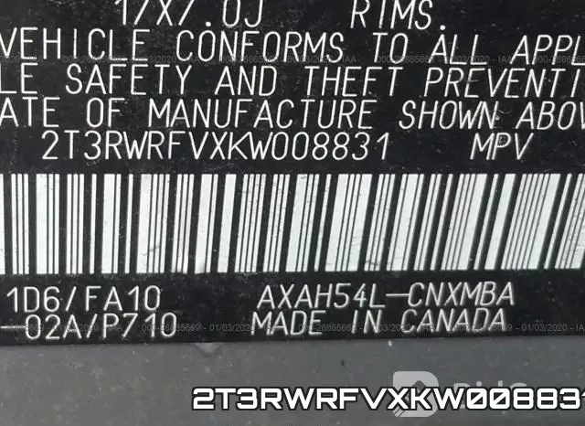 2T3RWRFVXKW008831 фото 10