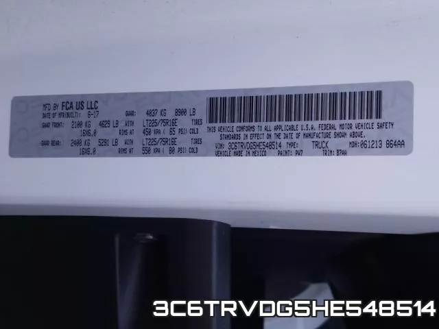 3C6TRVDG5HE548514 фото 2
