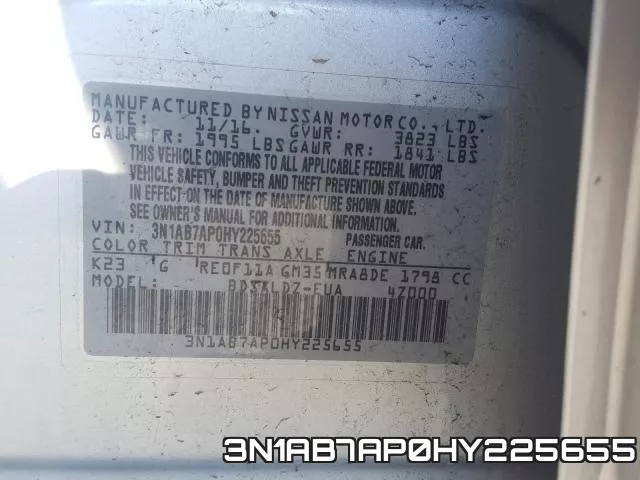 3N1AB7AP0HY225655 фото 2