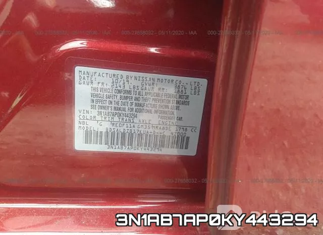 3N1AB7AP0KY443294 фото 9