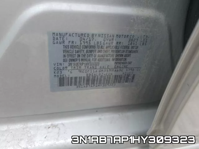 3N1AB7AP1HY309323 фото 2