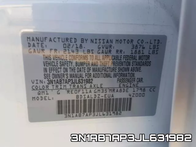 3N1AB7AP3JL631982 фото 2