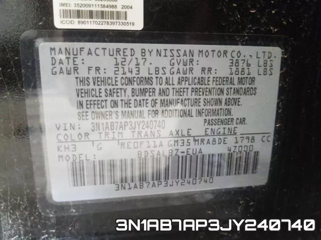 3N1AB7AP3JY240740 фото 2