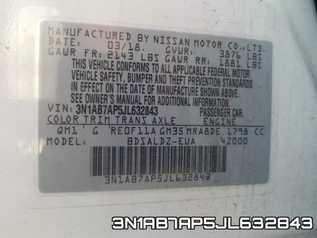 3N1AB7AP5JL632843 фото 2