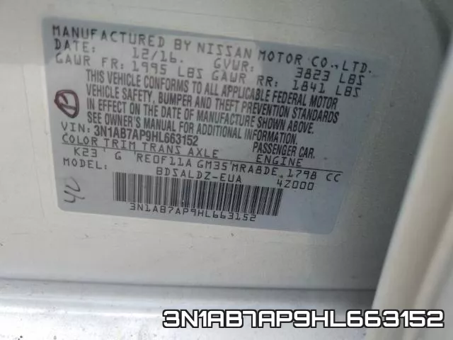 3N1AB7AP9HL663152 фото 2