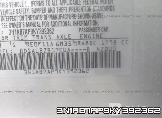 3N1AB7AP9KY392362 фото 10