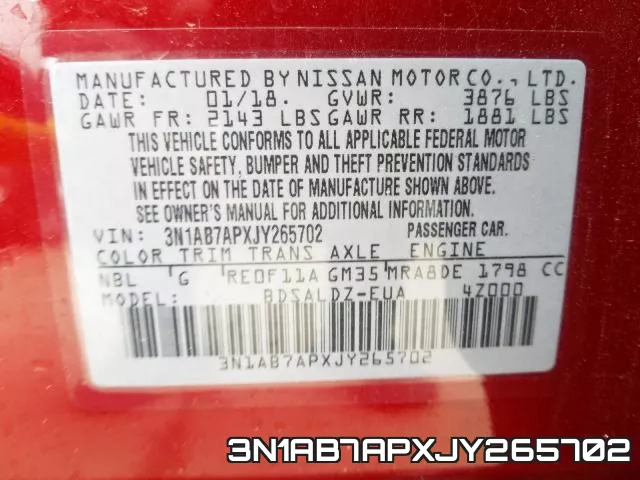 3N1AB7APXJY265702 фото 2