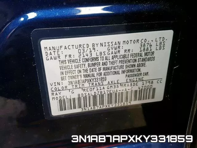 3N1AB7APXKY331859 фото 2