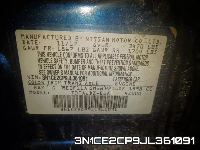 3N1CE2CP9JL361091 фото 2
