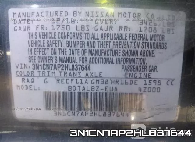3N1CN7AP2HL837644 фото 9