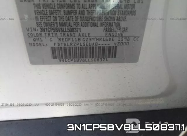 3N1CP5BV8LL508371 фото 10