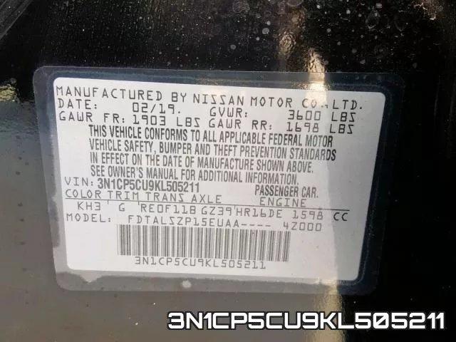 3N1CP5CU9KL505211 фото 2