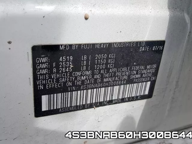 4S3BNAB60H3008644 фото 2