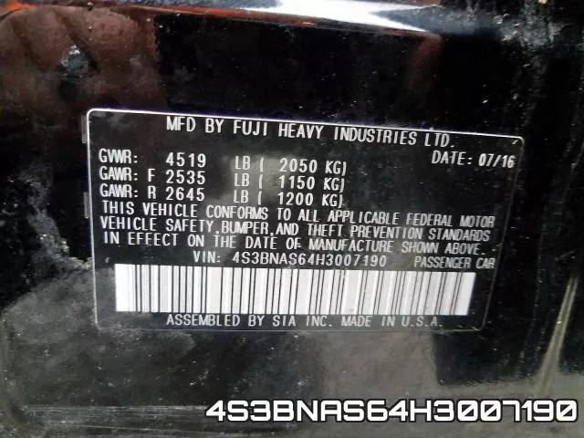 4S3BNAS64H3007190 фото 2