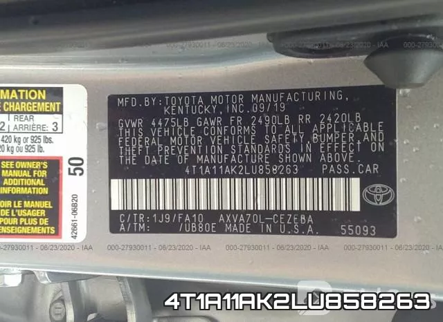 4T1A11AK2LU858263 фото 10