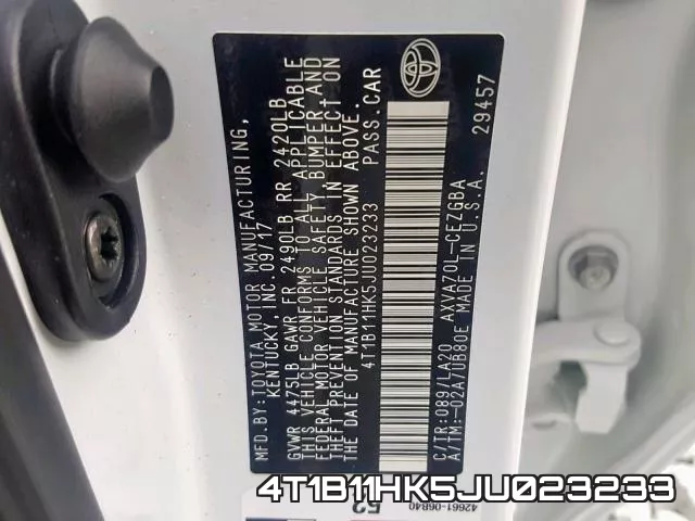 4T1B11HK5JU023233 фото 2