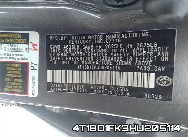 4T1BD1FK3HU205114 фото 10