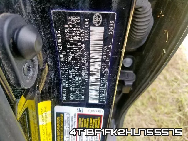 4T1BF1FK2HU755575 фото 2