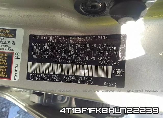 4T1BF1FK8HU722239 фото 10