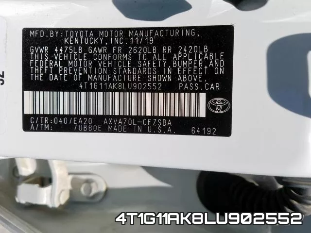 4T1G11AK8LU902552 фото 2