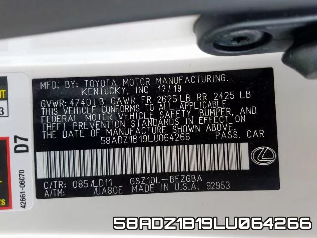 58ADZ1B19LU064266 фото 2
