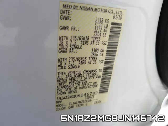 5N1AZ2MG8JN146742 фото 2