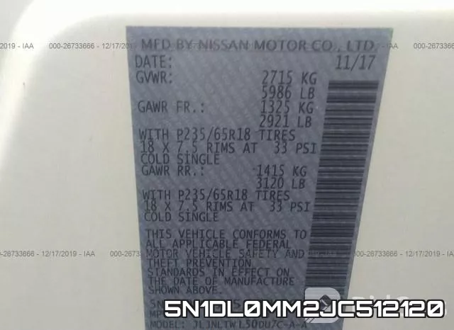 5N1DL0MM2JC512120 фото 10